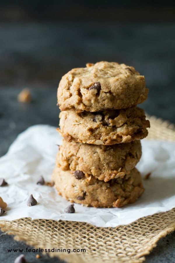 Yummy Gluten Free Peanut Butter Oatmeal Cookies with Chips Fearless