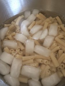 pasta on ice