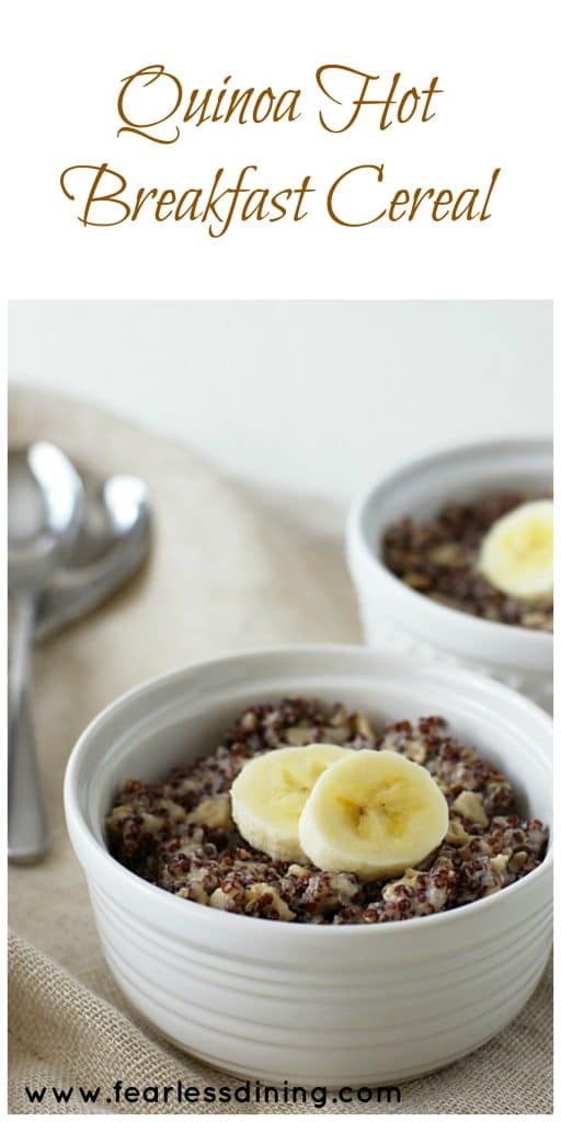 Vegan Quinoa Hot Breakfast Cereal Fearless Dining