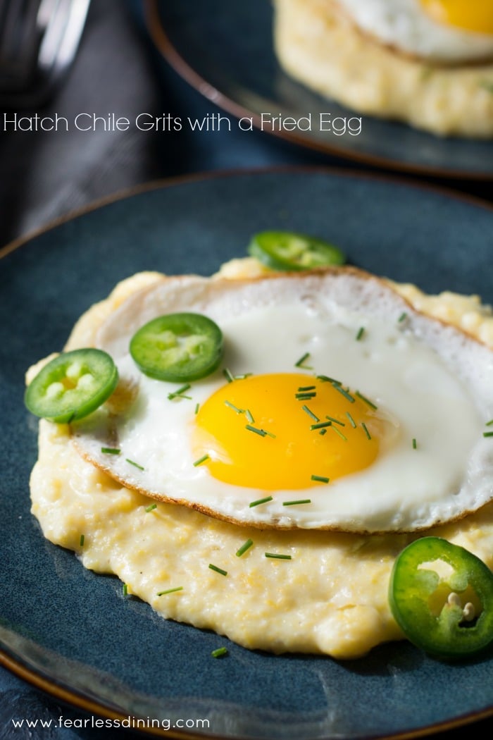 Cheesy Roasted Hatch Chile Grits with Fried Egg Fearless Dining