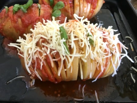 Cheese stuffed hassleback potato