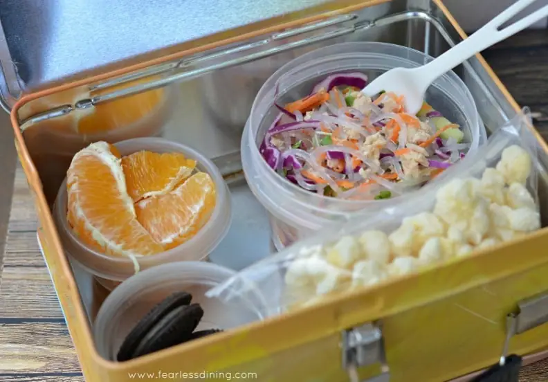 Chilled Tuna Noodle Salad in a school Lunch Box 