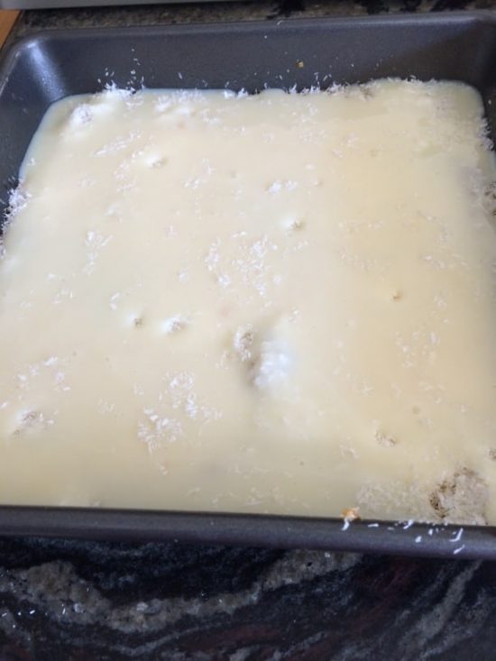 The condensed milk layer.