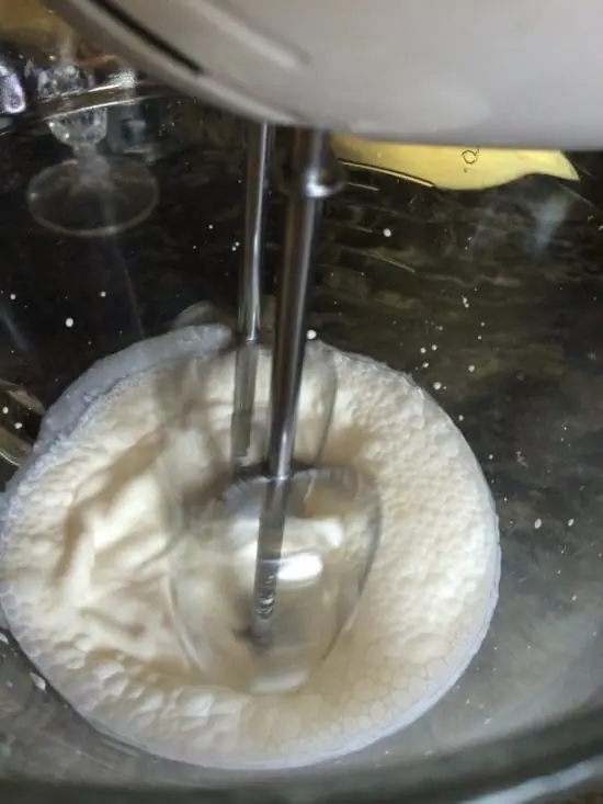 whipping heavy cream with an electric mixer