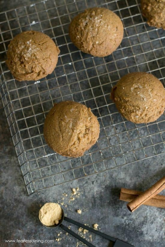The top view of the gluten-free ginger cookies.