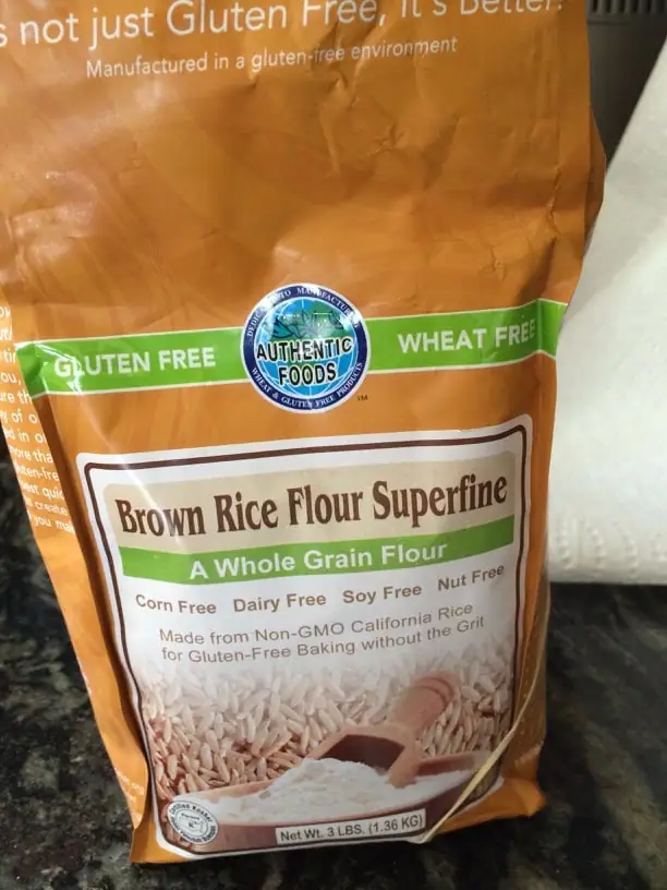 bag of brown rice flour
