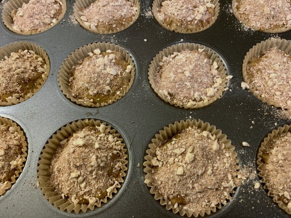 Streusel topping made with coconut sugar instead of brown sugar.