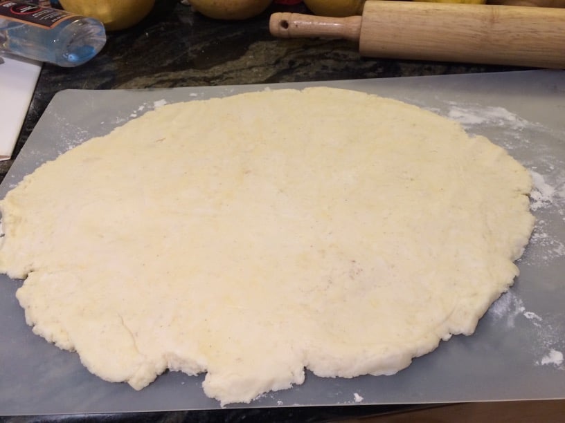 pastry dough on waxed paper
