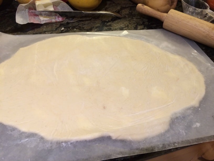 rolling the dough again