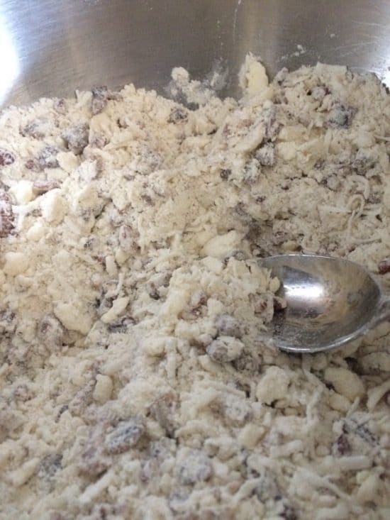 Gluten free scones dough in a bowl.