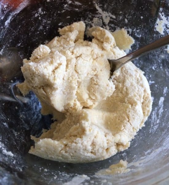 A photo of the tart dough in a bowl.