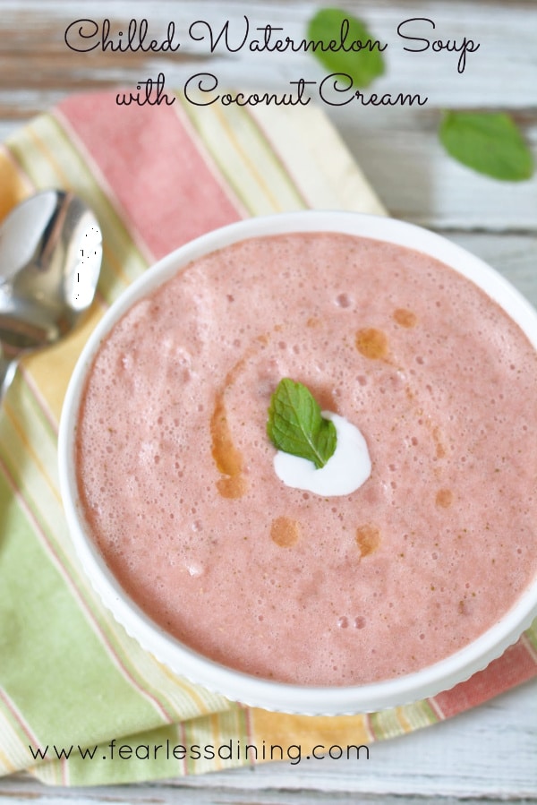 a bowl of chilled watermelon soup