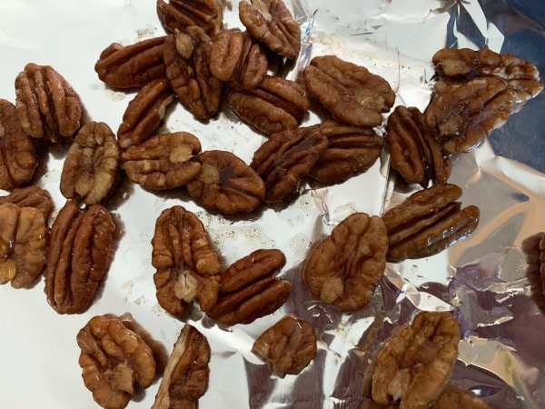 The pecans ready to bake.