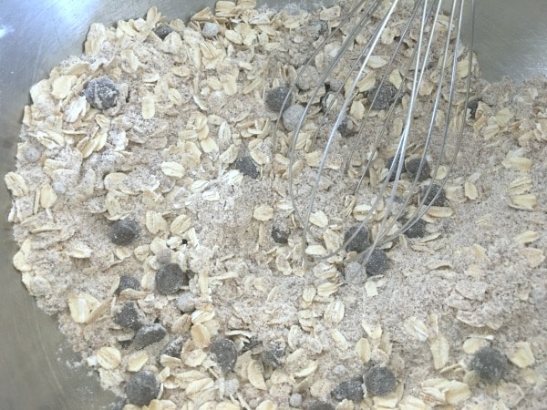 The dry ingredients in a bowl.