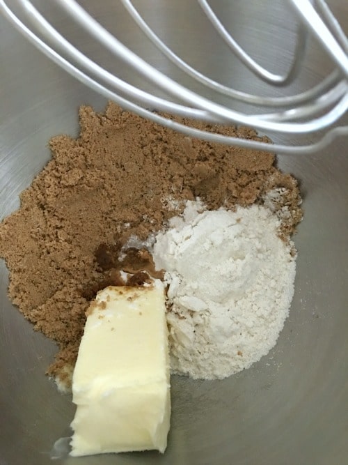 Edible Cookie Dough Ingredients in the bowl of a stand mixer