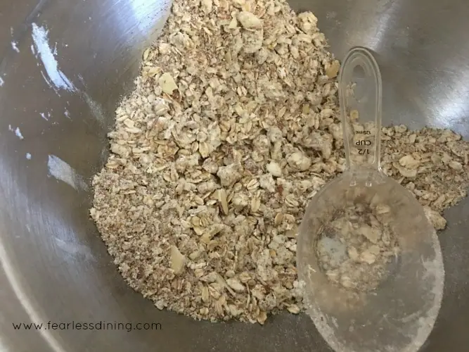 Oatmeal Crust ingredients in a bowl