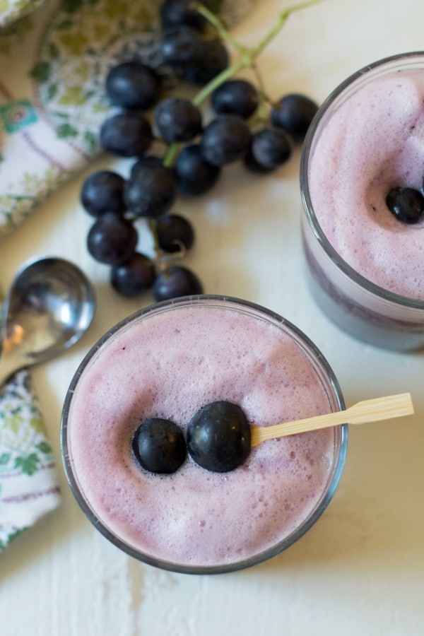 Top view of Black Grape Bourbon Cocktails