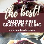 A Pinterest pin image of the gluten free grape galettes.