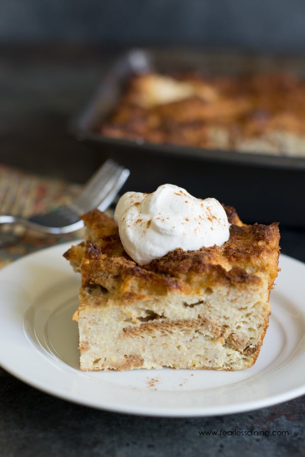 Gluten Free Eggnog Bread Pudding {Dairy Free Option}