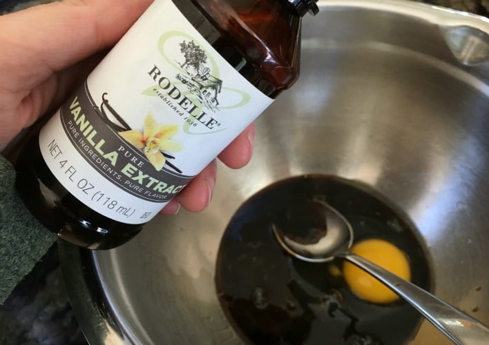 Rodelle vanilla being measured into a bowl.