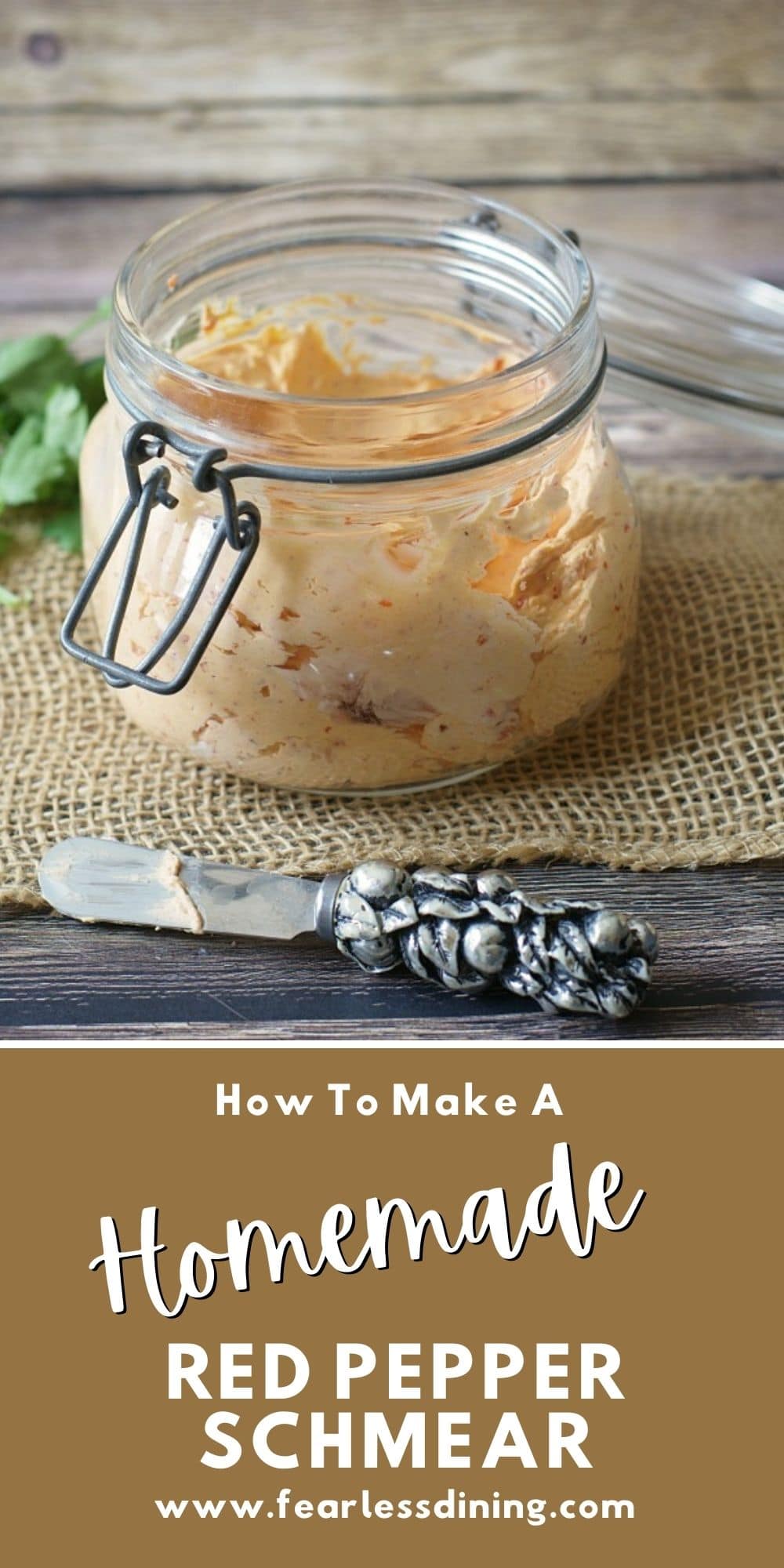 Roasted Red Pepper Cream Cheese Spread {DairyFree Option} Fearless