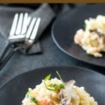 pinterest collage pin of the smoked salmon risotto