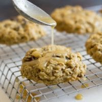 Gluten Free Oatmeal Raisin Cookies with Irish Cream Icing