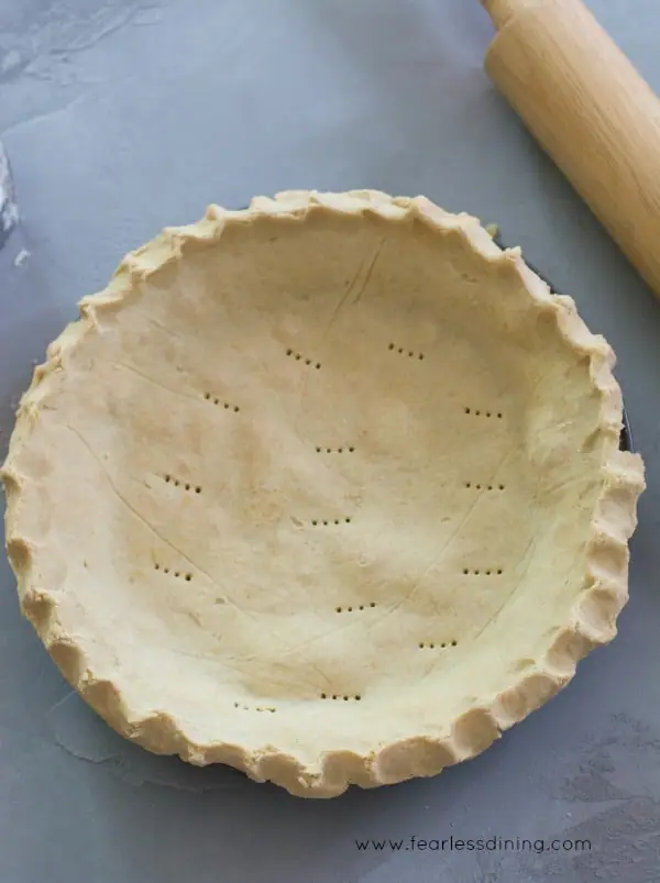 overhead image of a gluten free pie crust