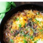 A Pinterest pin image of the chili shakshuka.