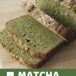 A Pinterest collage image of the matcha banana bread.