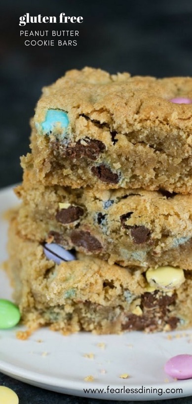 Easy Gluten Free Peanut Butter Cookie Bars - Fearless Dining