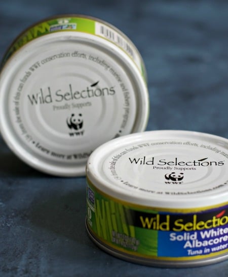 Two cans of Wild Selections tuna.