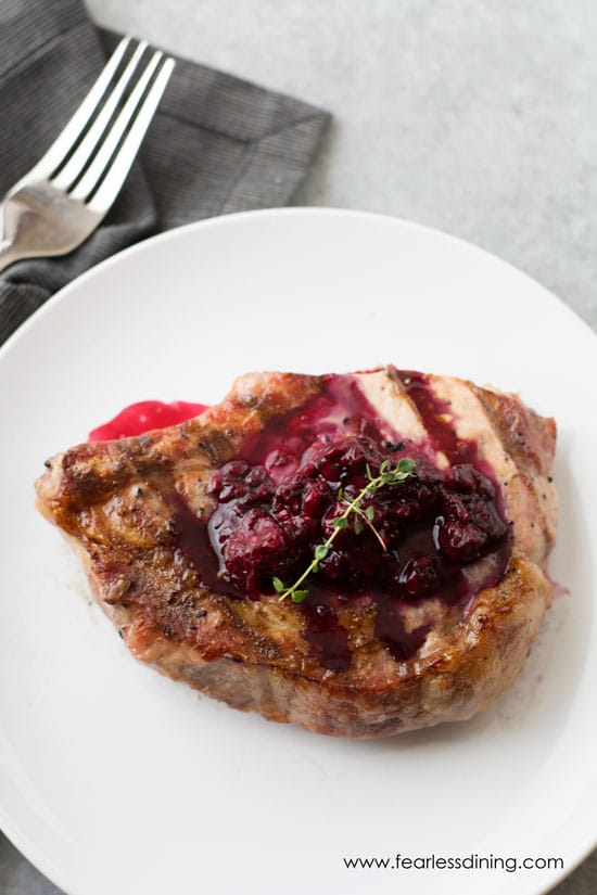Easy Grilled Pork Chops with an Olallieberrie Thyme Sauce Fearless Dining