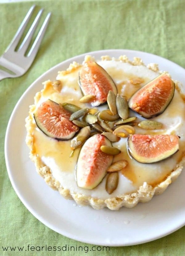 top view of a no-bake fig tart