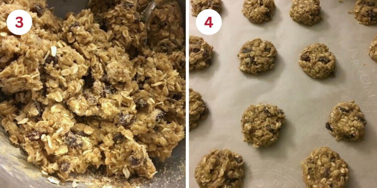 Photos of the cookie dough and dough balls.