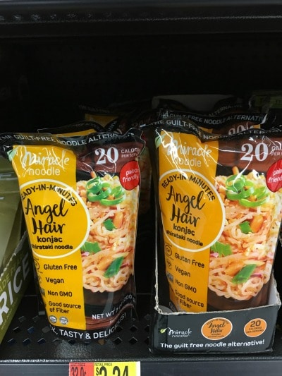 Packages of paleo noodles by Angel Hair.