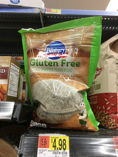 gluten free flour on a shelf