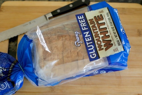 A bag of Franz Mountain White gluten free bread.