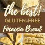 a pinterest collage of focaccia photos