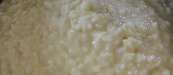 The rice pudding ready to bake.