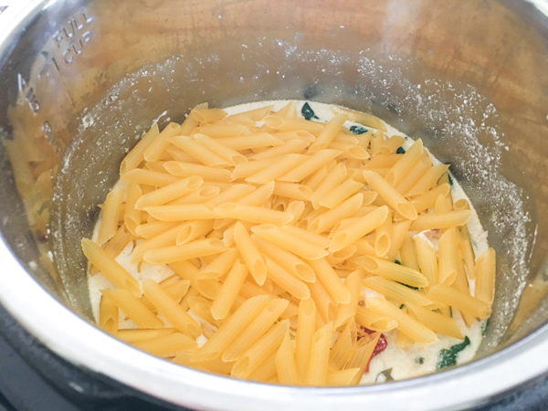 pasta added to instant pot