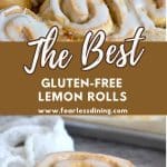 A Pinterest pin image of the lemon rolls.