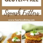A Pinterest image of the squash fritters.