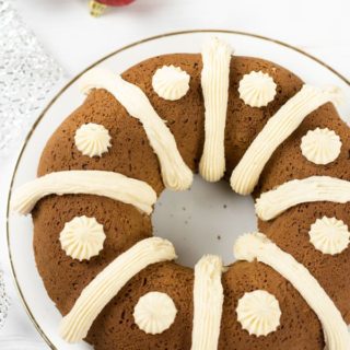 the top of a gingerbread bundt cake.