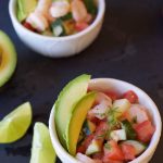 Two bowls of shrimp ceviche.