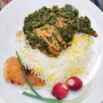 Persian salmon over a bed of rice.