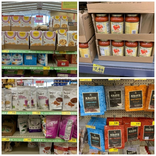 organic snacks and deals on the shelves at Grocery Outlet