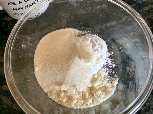 The dry ingredients in a bowl.