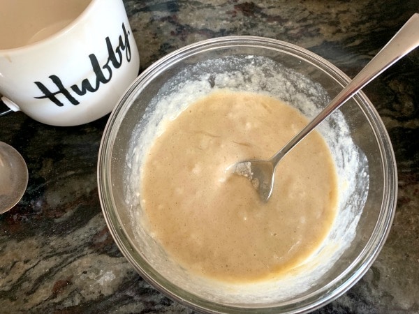 Gluten free snickerdoodle mug cake batter.