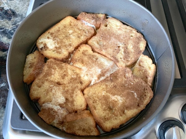 French toast lining a springform pan